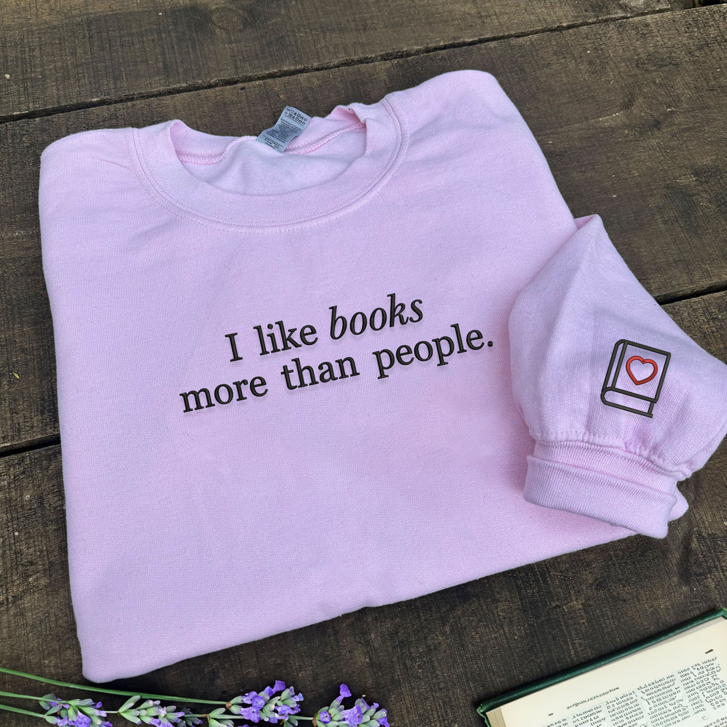 Funny Book Lover Embroidered Sweatshirt in Various Colors