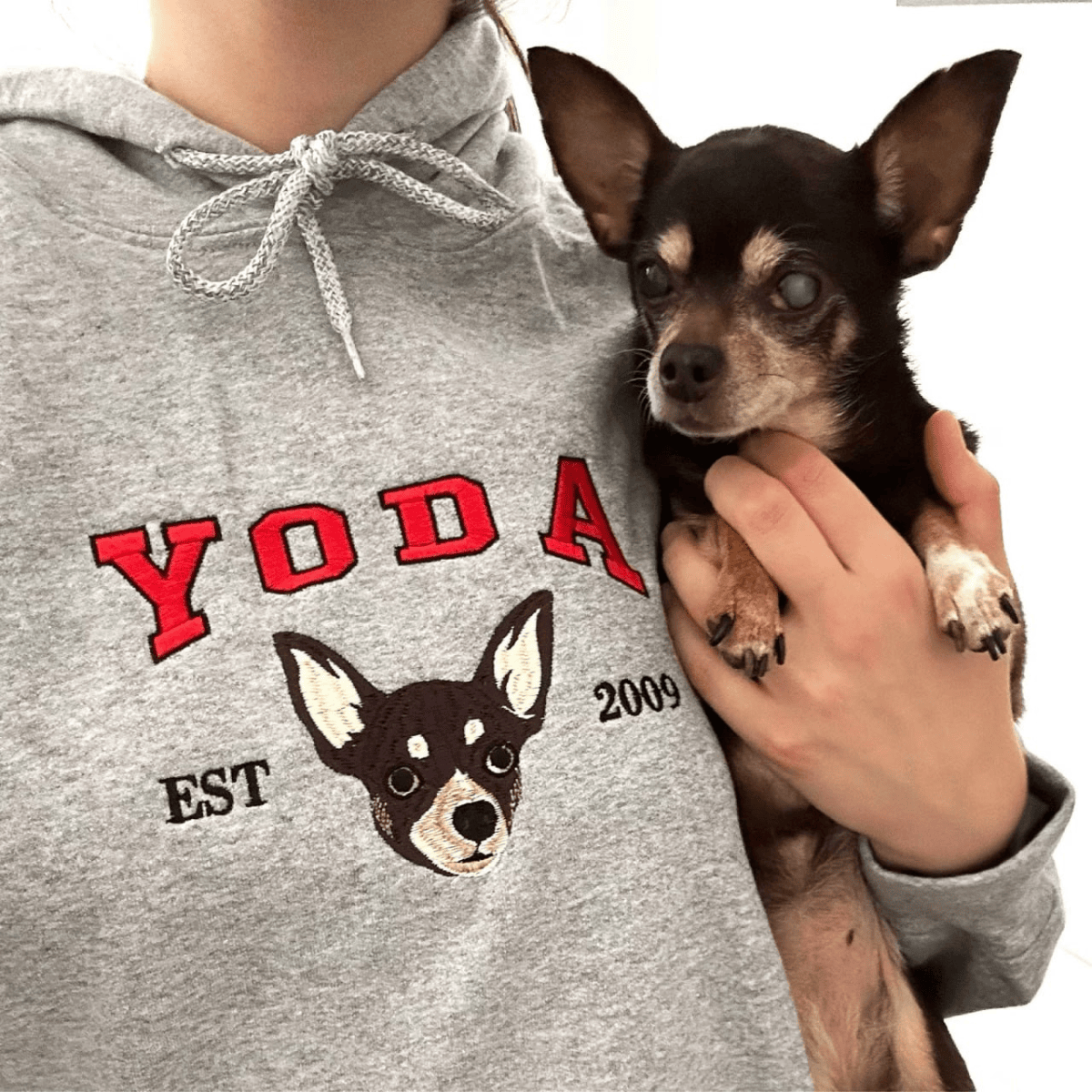 Personalized Dog Face Varsity Sweatshirt - Custom Embroidered Gift