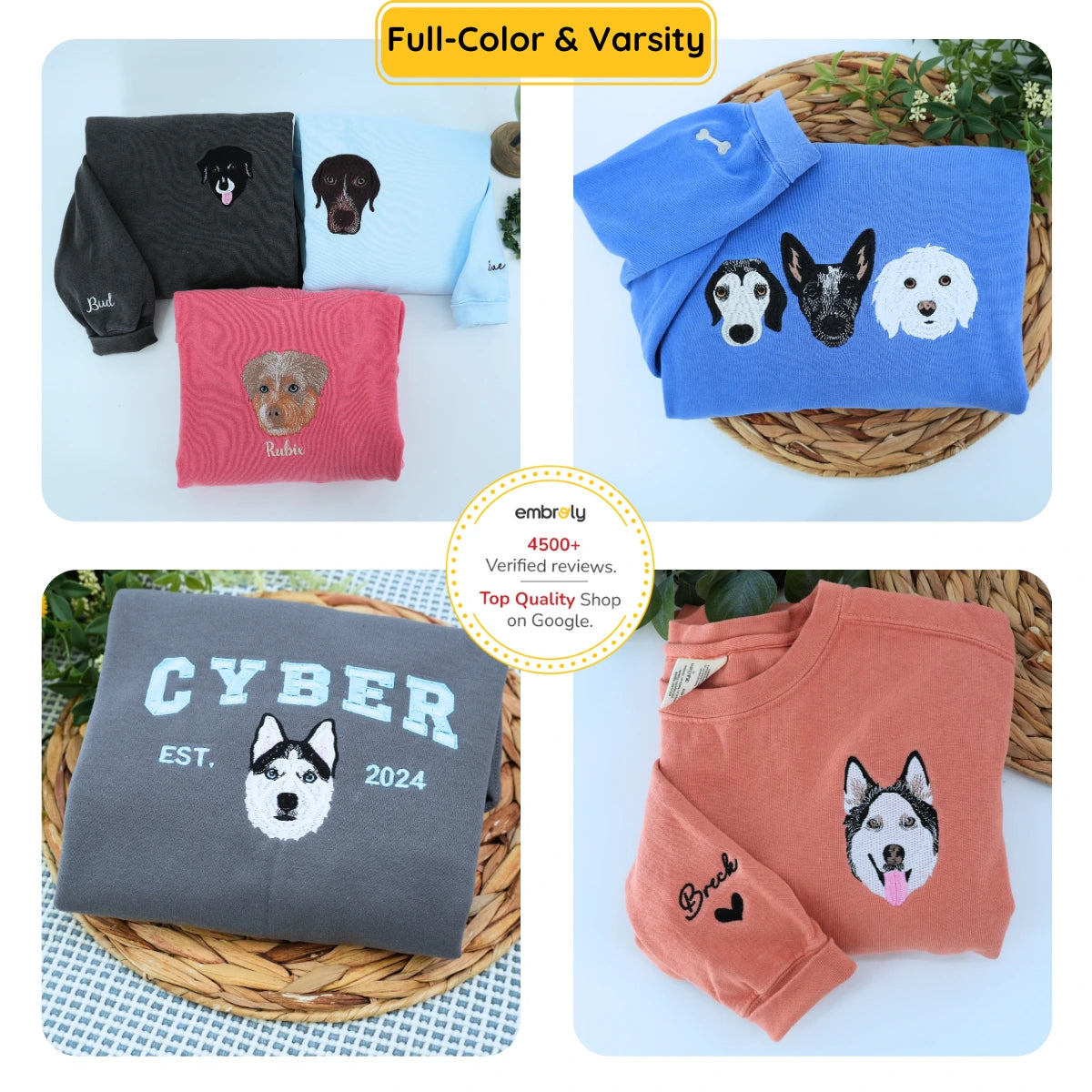 Personalized Dog Embroidered Sweatshirt for Dog Enthusiasts
