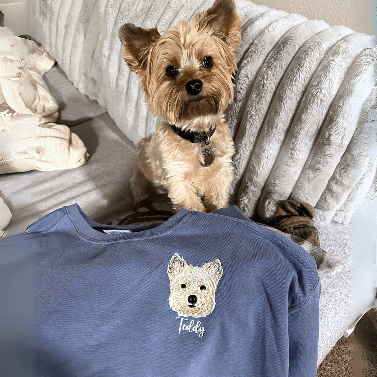 Personalized Dog Embroidered Sweatshirt for Dog Enthusiasts