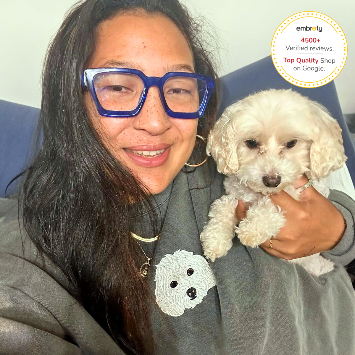 Personalized Dog Embroidered Sweatshirt for Dog Enthusiasts