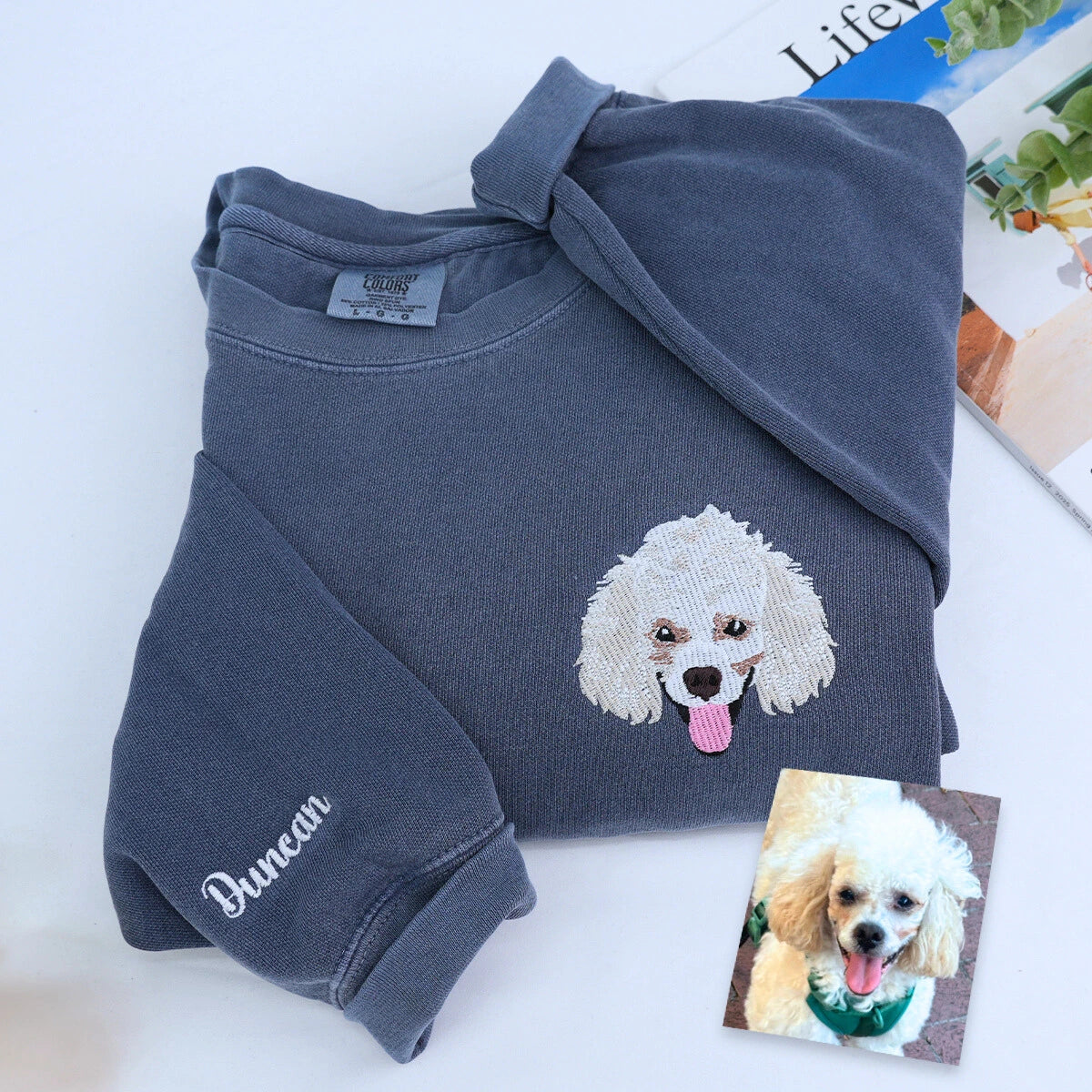 Personalized Pet Embroidered Sweatshirt - Custom Photo, Name | Ultimate Gift Idea