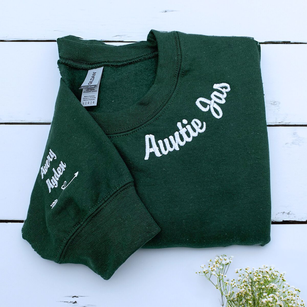Personalized Embroidered Auntie Sweatshirt or Hoodie for New Aunts
