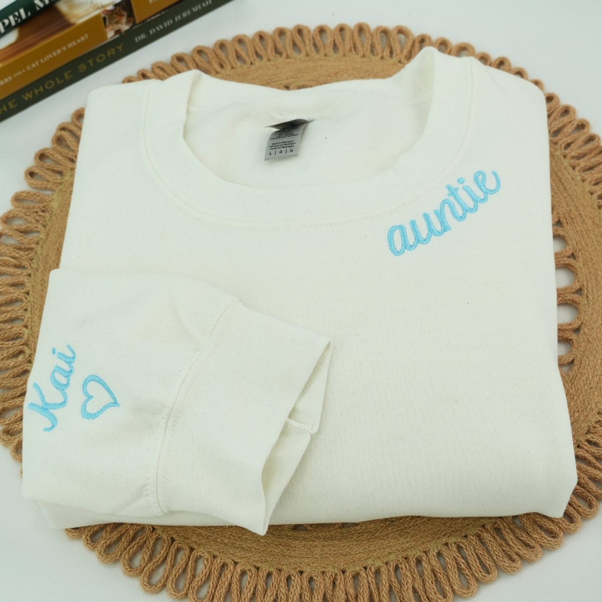 Personalized Embroidered Auntie Sweatshirt or Hoodie for New Aunts