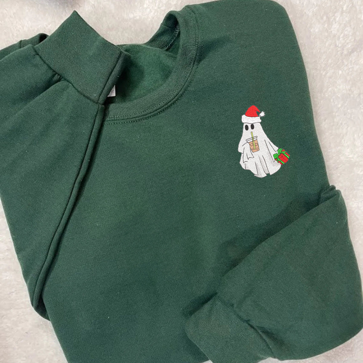 Embroidered Santa Claus Christmas Sweater - Festive Holiday Apparel