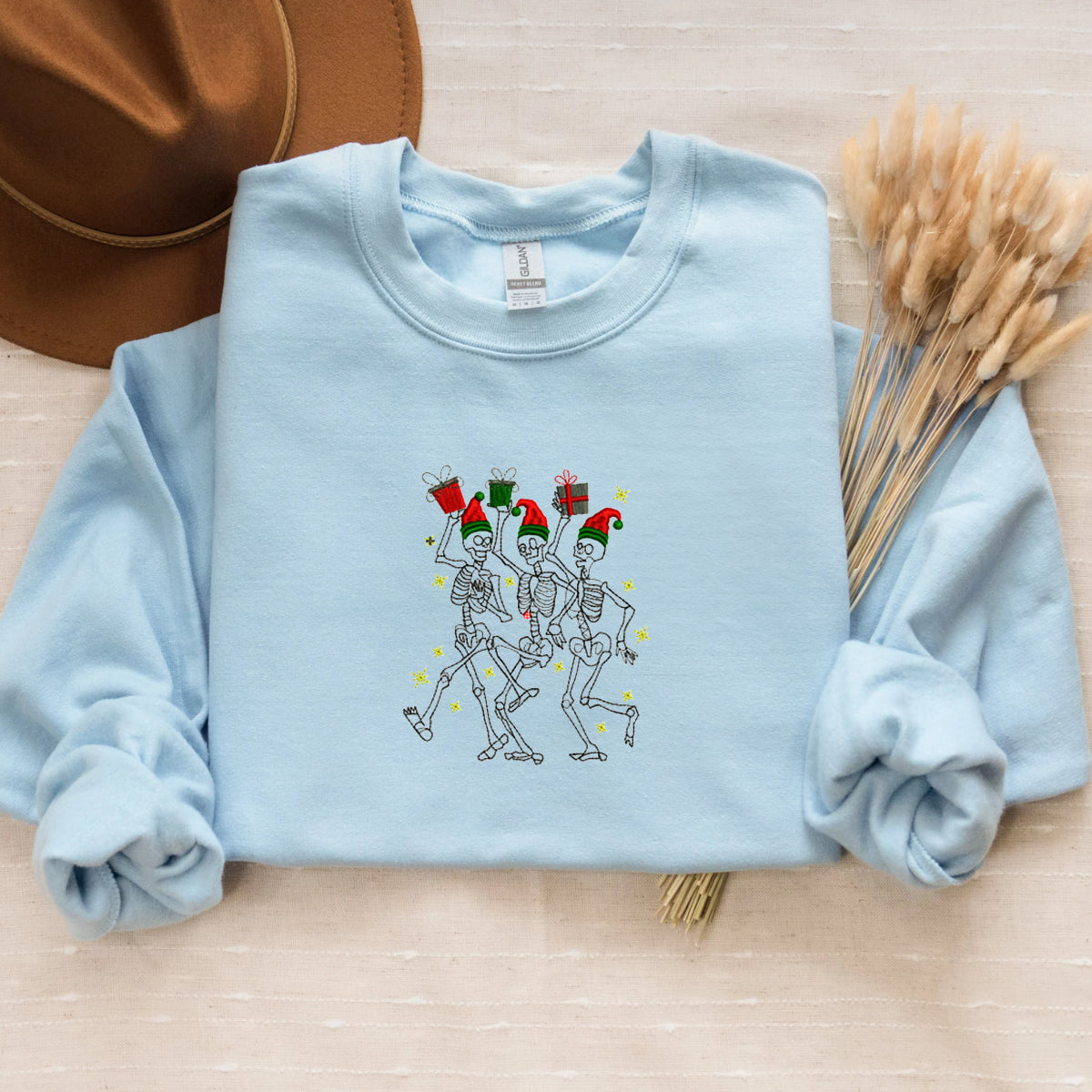 Festive Dancing Skeletons Crewneck Sweatshirt