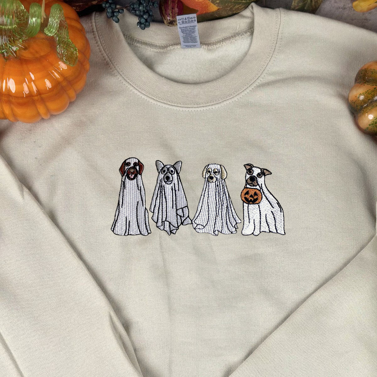 Cute Ghost Dog Halloween Sweatshirt for Dog Lovers