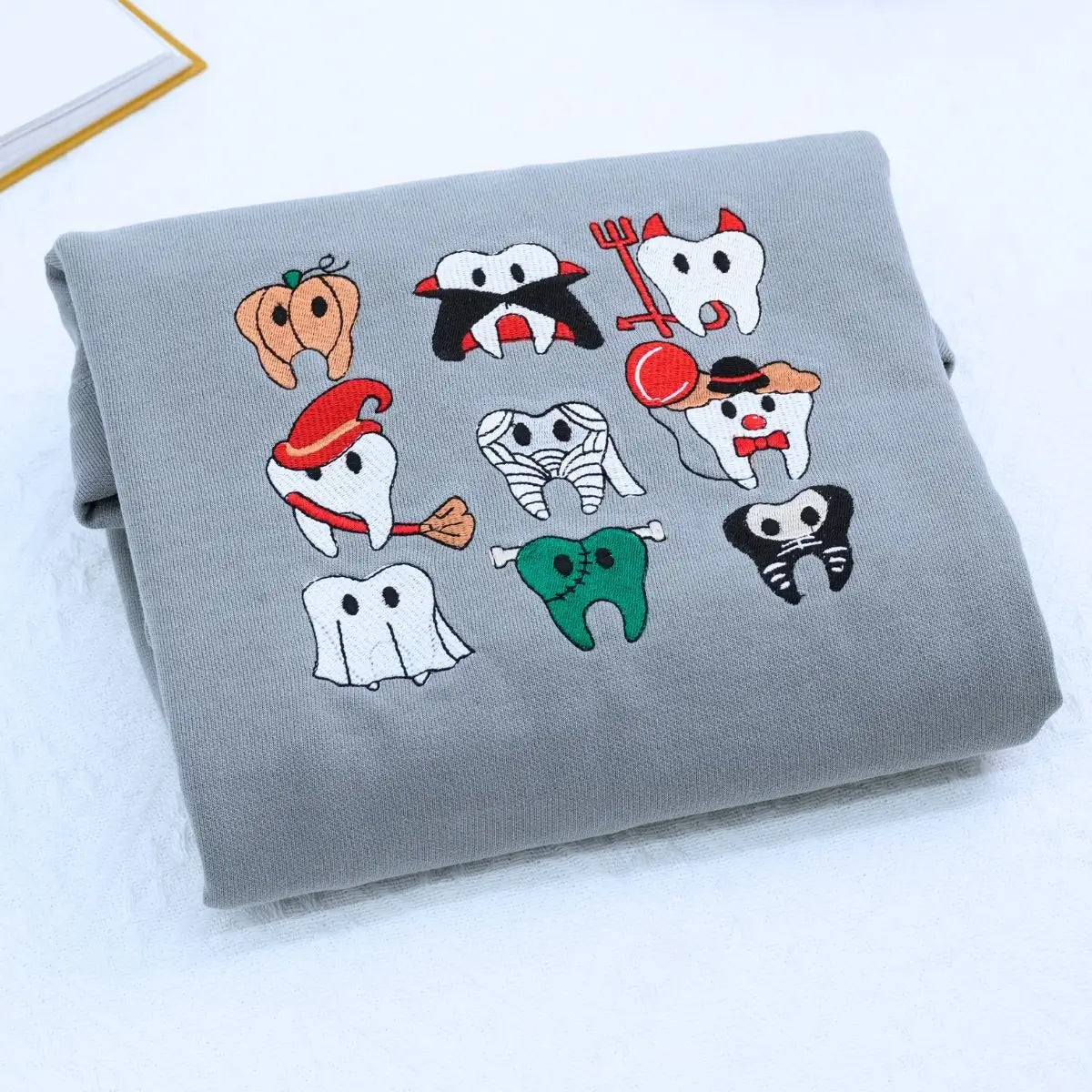 Spooky Halloween Dentist Teeth Embroidered Sweatshirts