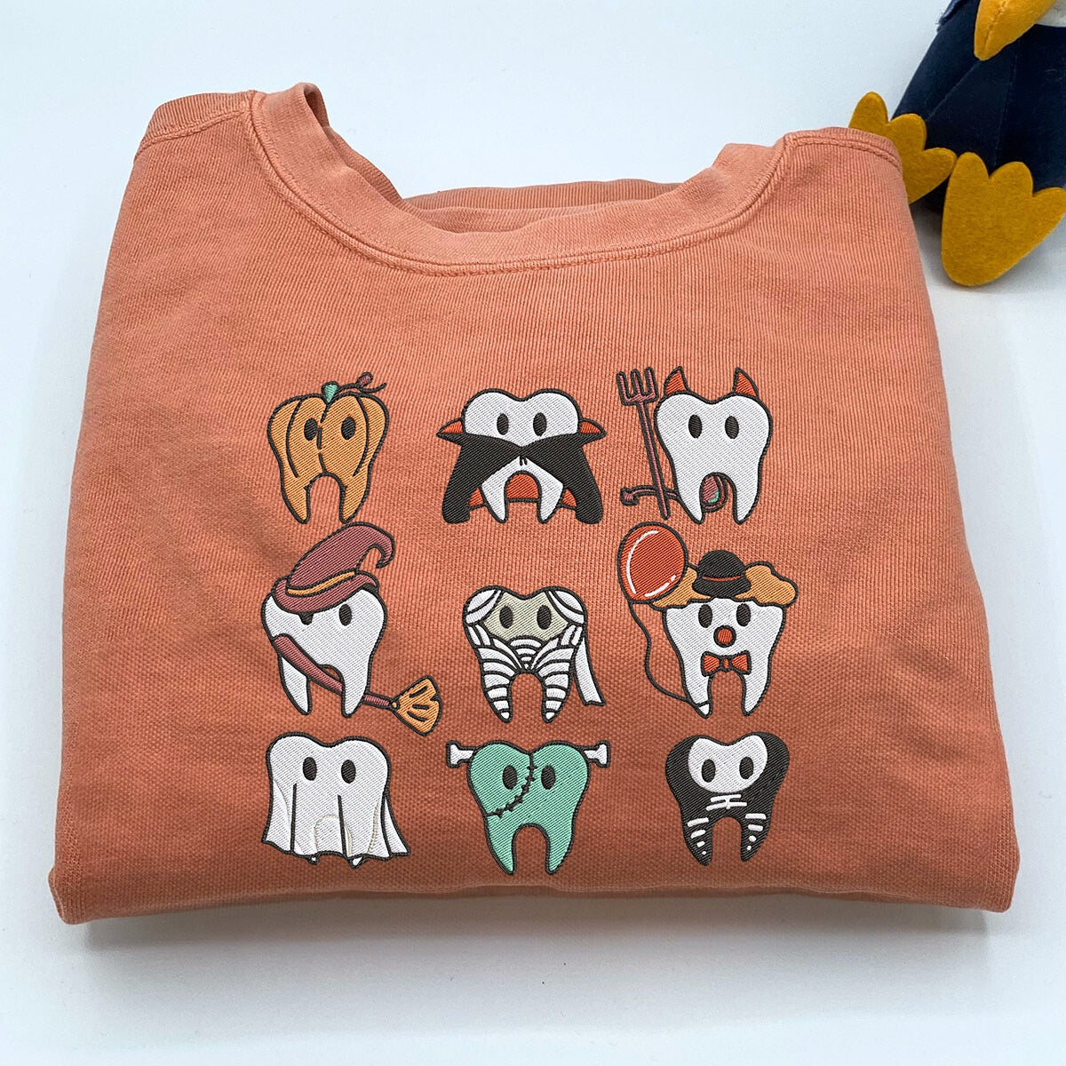 Spooky Halloween Dentist Teeth Embroidered Sweatshirts
