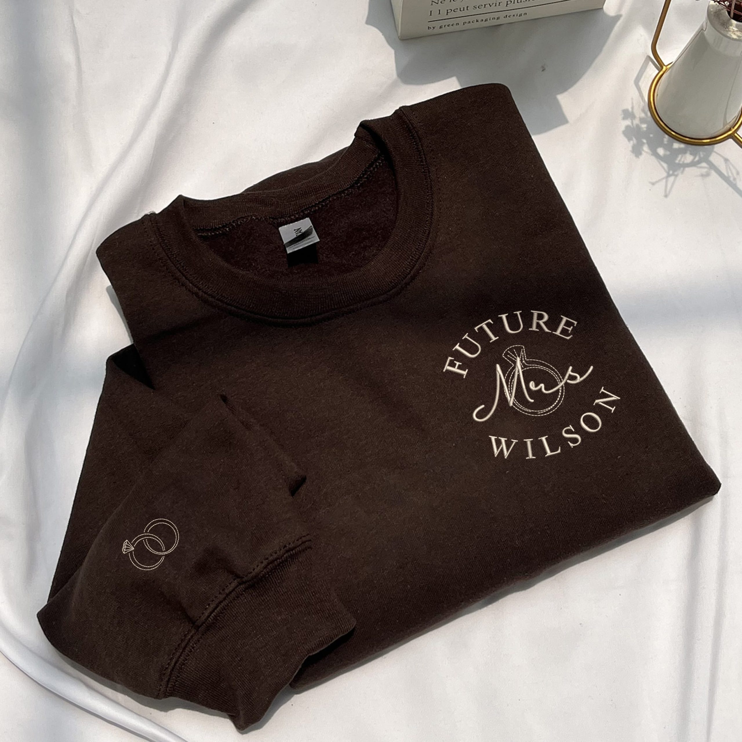 Future Mrs Embroidered Sweatshirt for Bridal Shower Gift