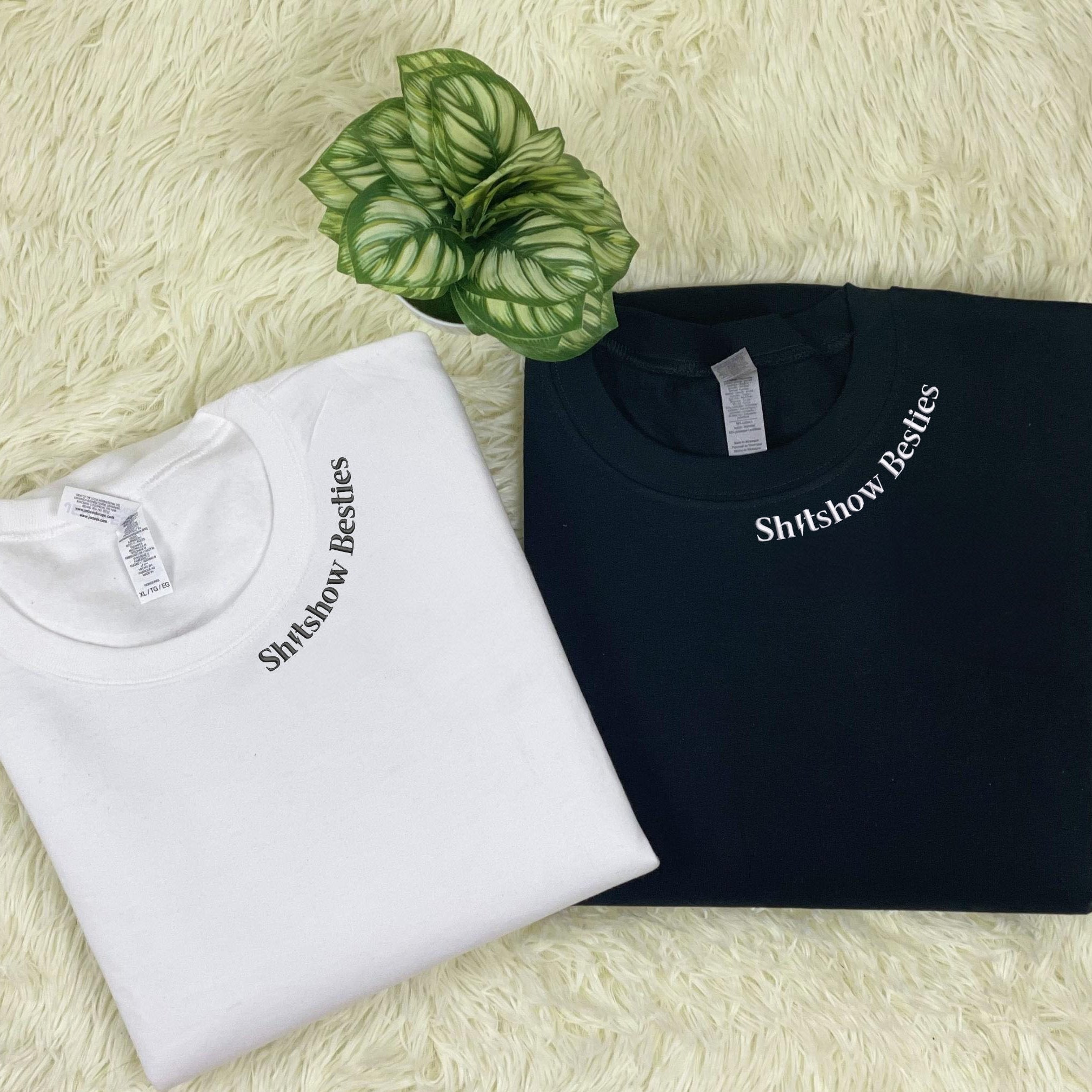 Personalized Best Friend Sweatshirts - Custom Embroidered Friendship Set