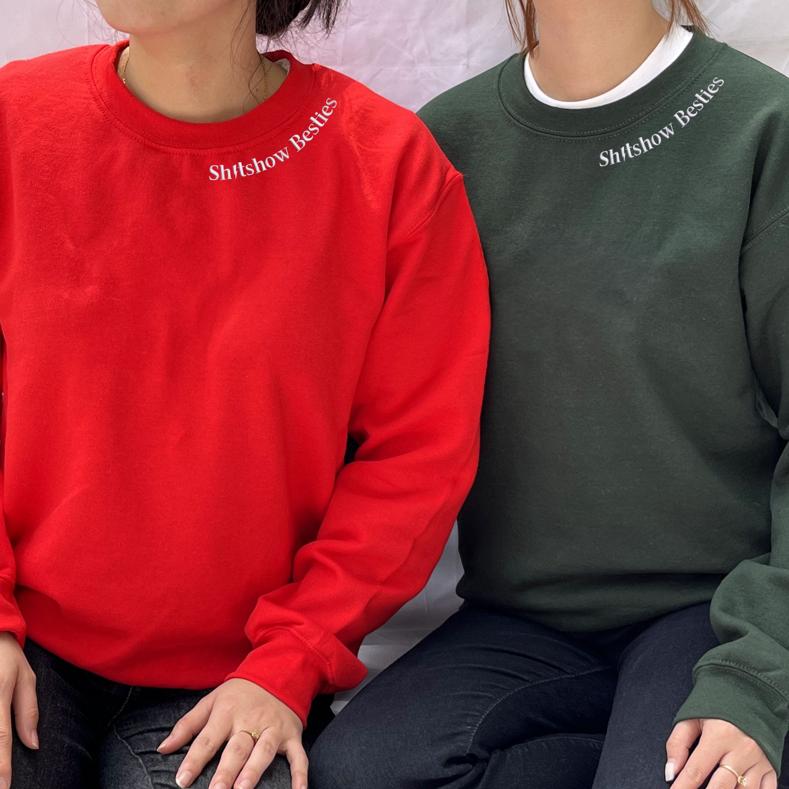 Personalized Best Friend Sweatshirts - Custom Embroidered Friendship Set