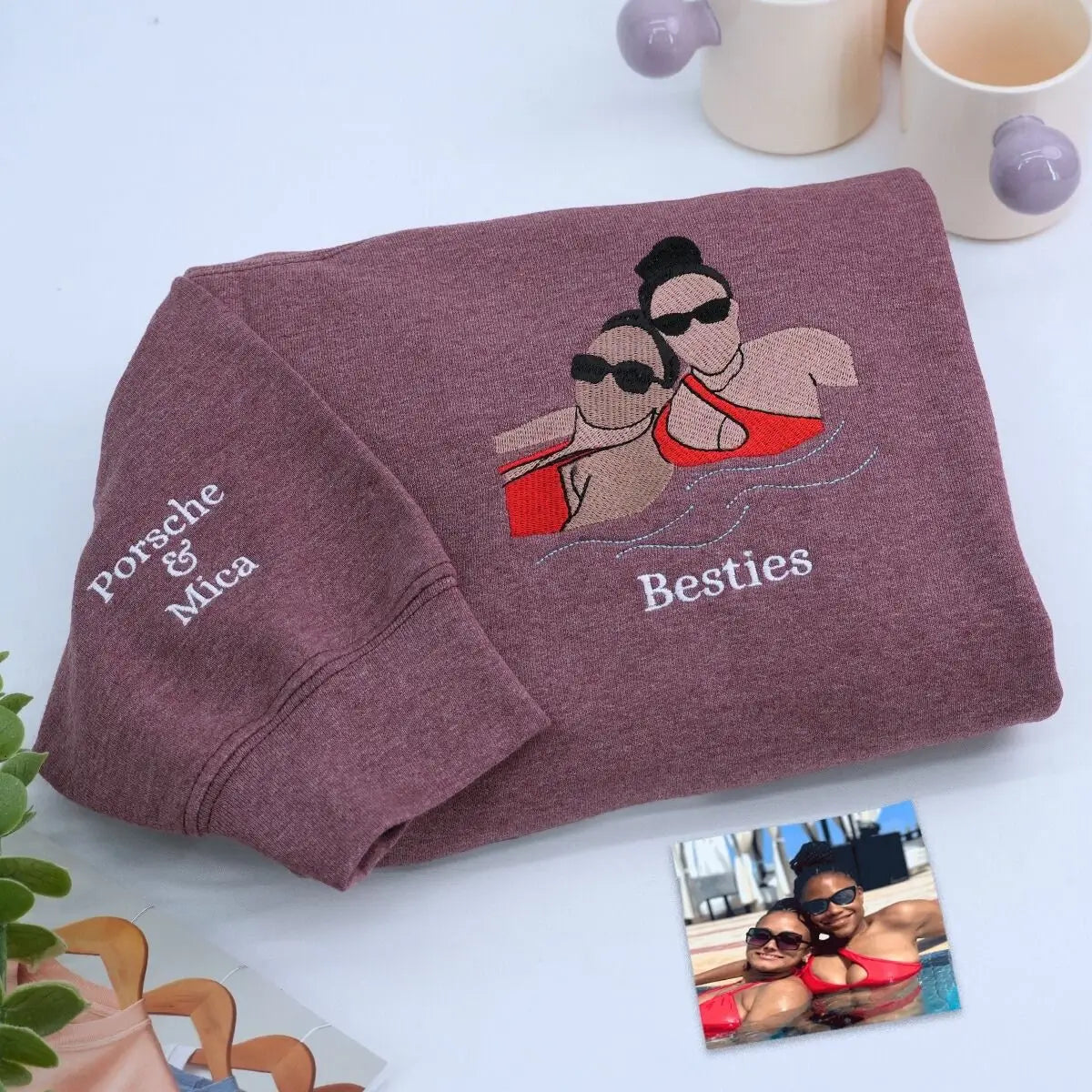 Custom Best Friend Photo Sweatshirts - Personalized Matching Hoodies