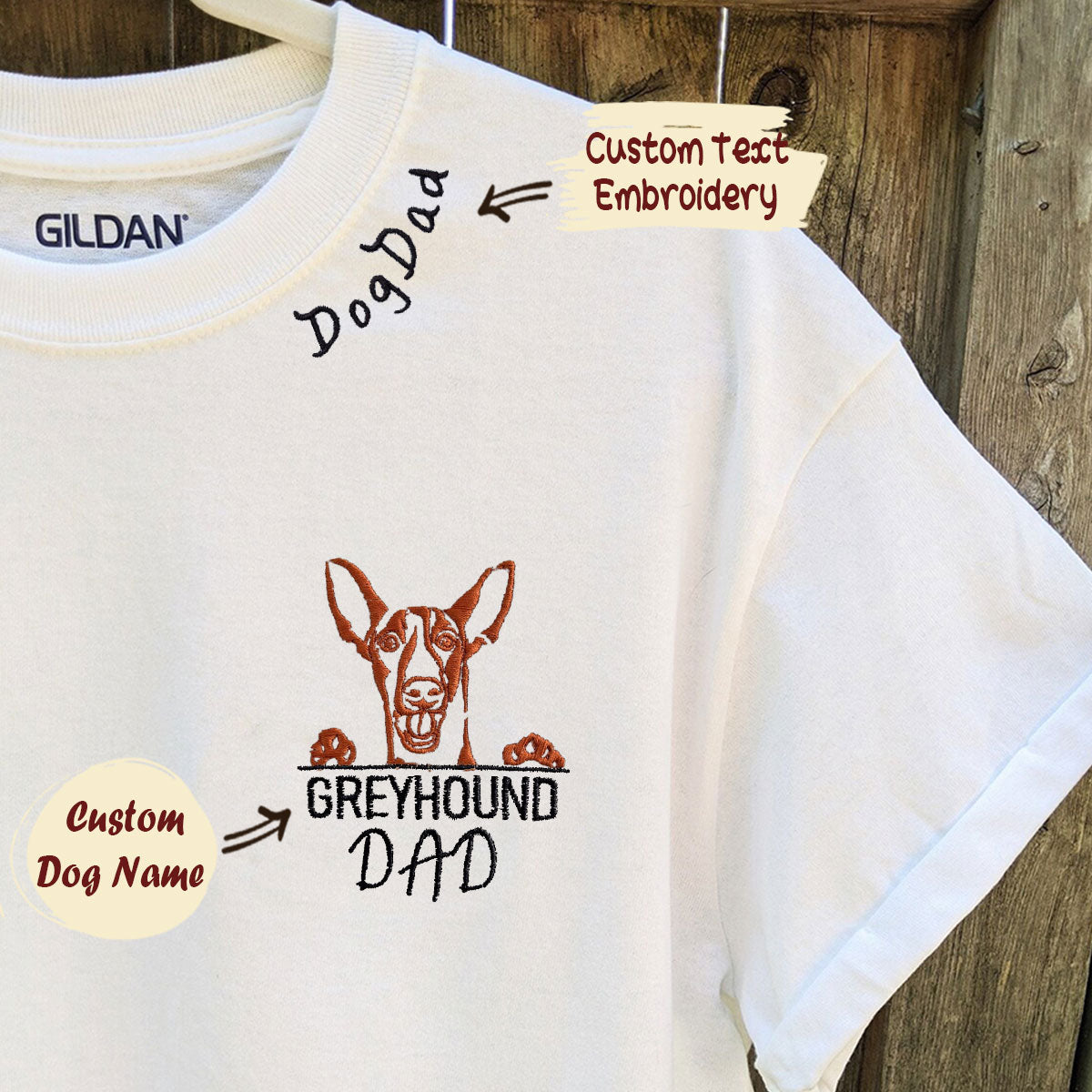 Personalized Italian Greyhound Dad Embroidered Shirt | Dog Lover Gift