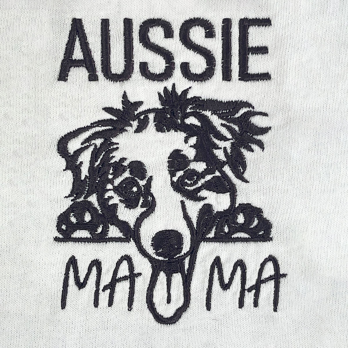 Custom Embroidered Australian Shepherd Dog Mama Collar Shirt - Personalized Dog Lover Gift