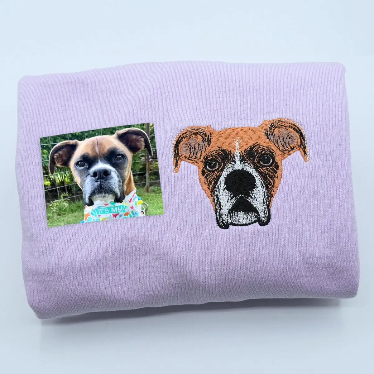 Custom Boxer Mom Embroidered Portrait Shirt - Personalized Dog Mom Gift