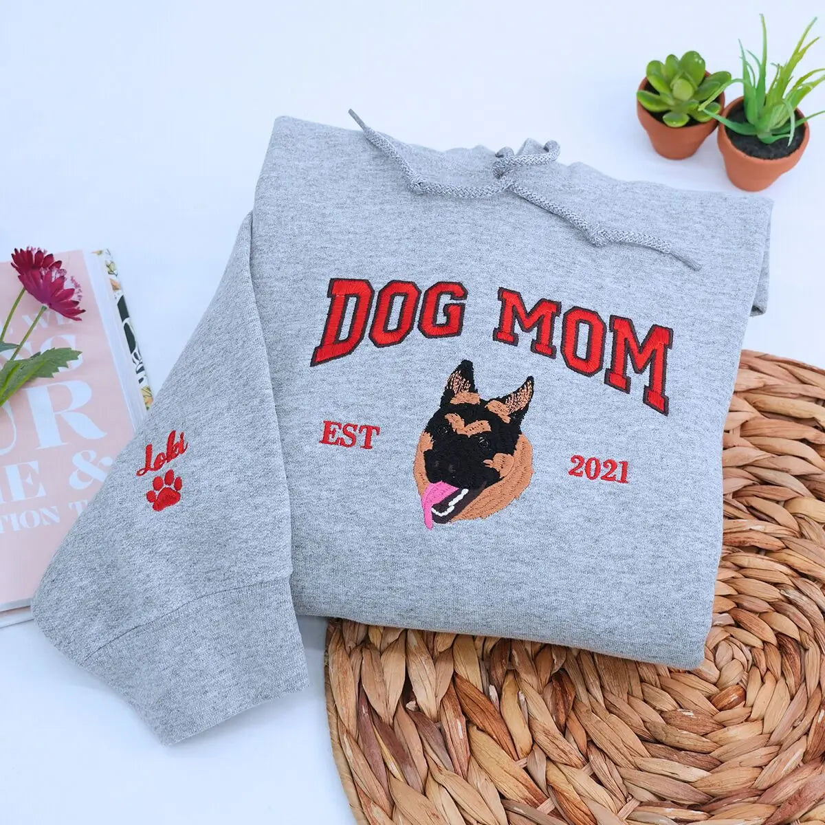 Personalized Embroidered German Shepherd Dog Mom Shirt for Pet Lovers