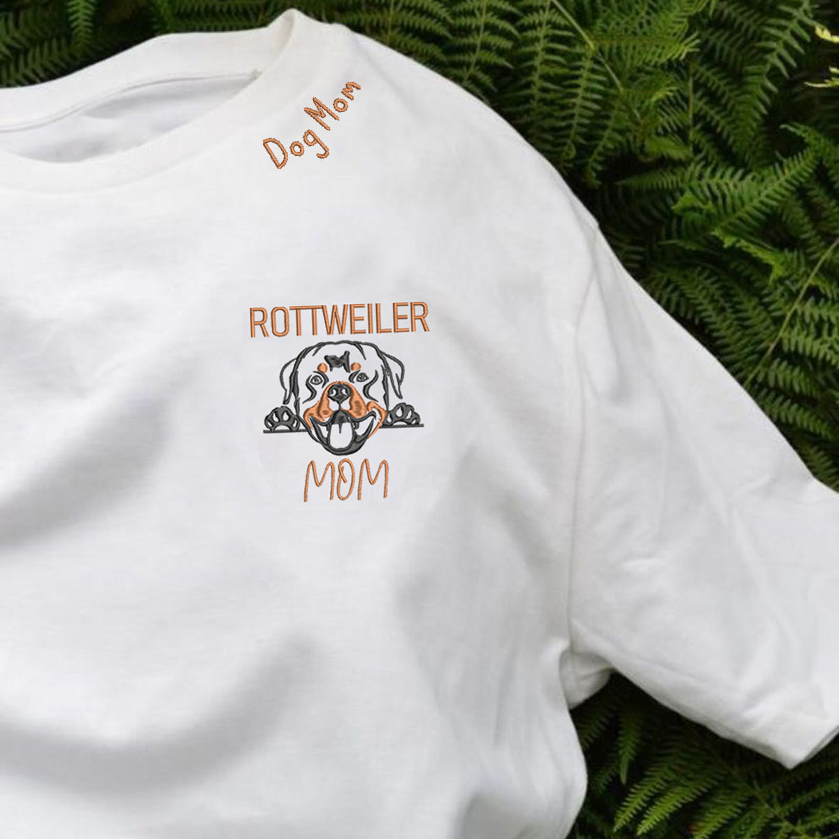 Personalized Rottweiler Dog Mom Embroidered Collar Shirt