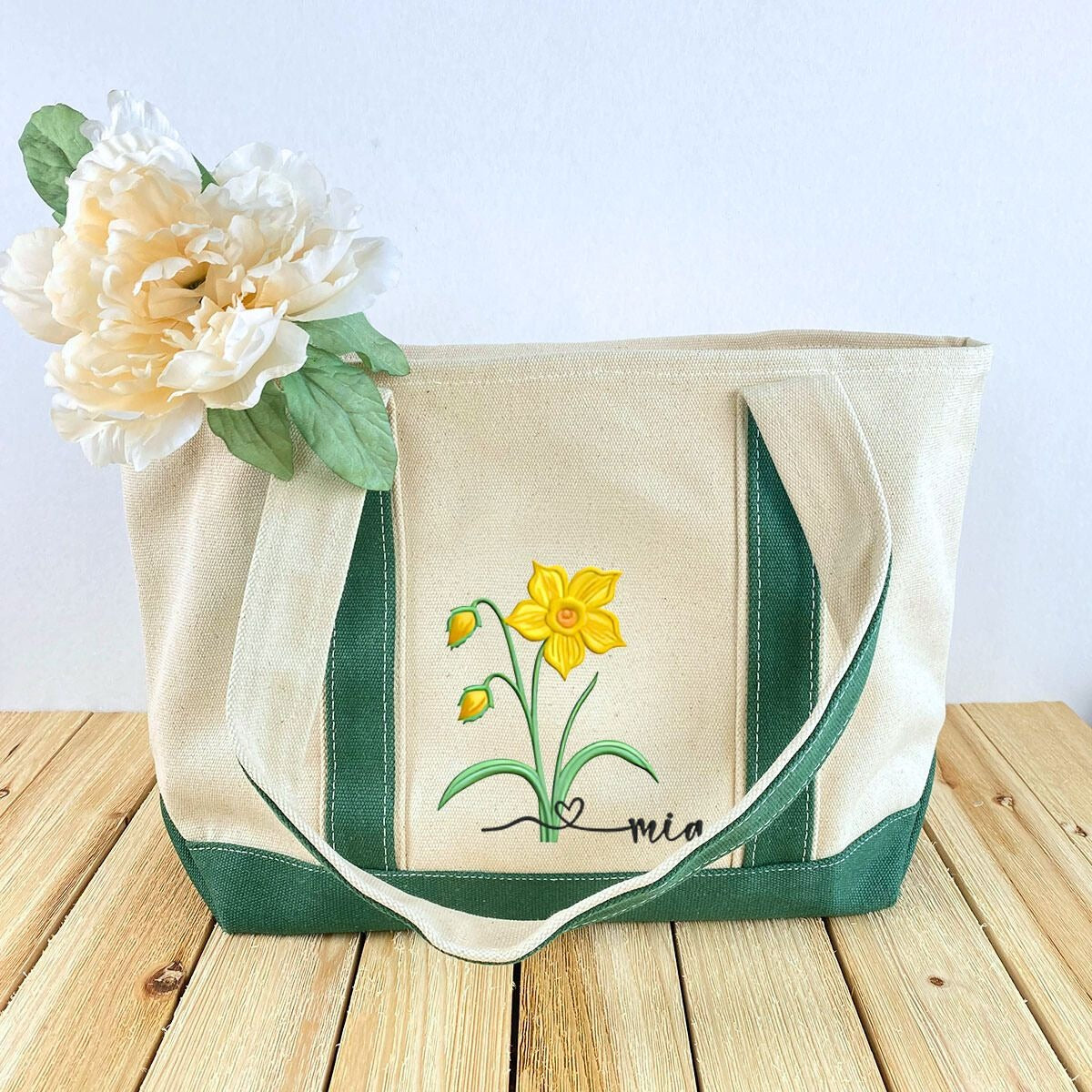 Personalized Birth Month Flower Tote Bag - Celebrate Her Unique Style