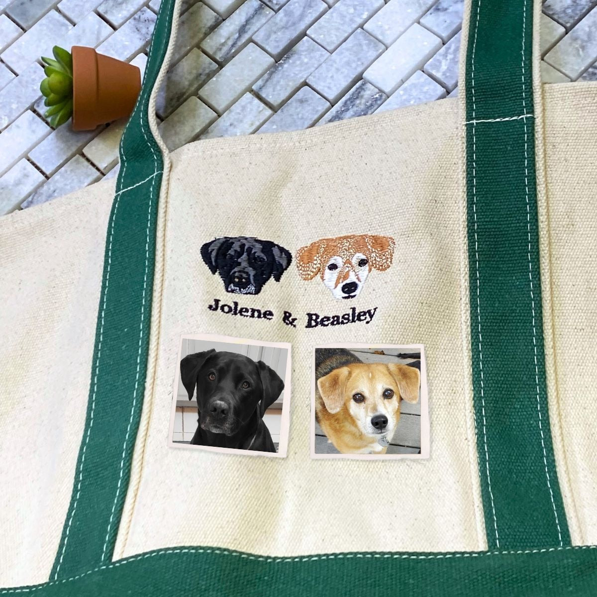 Cat Embroidered Tote Bag - Personalized Photo Gift for Cat Lovers