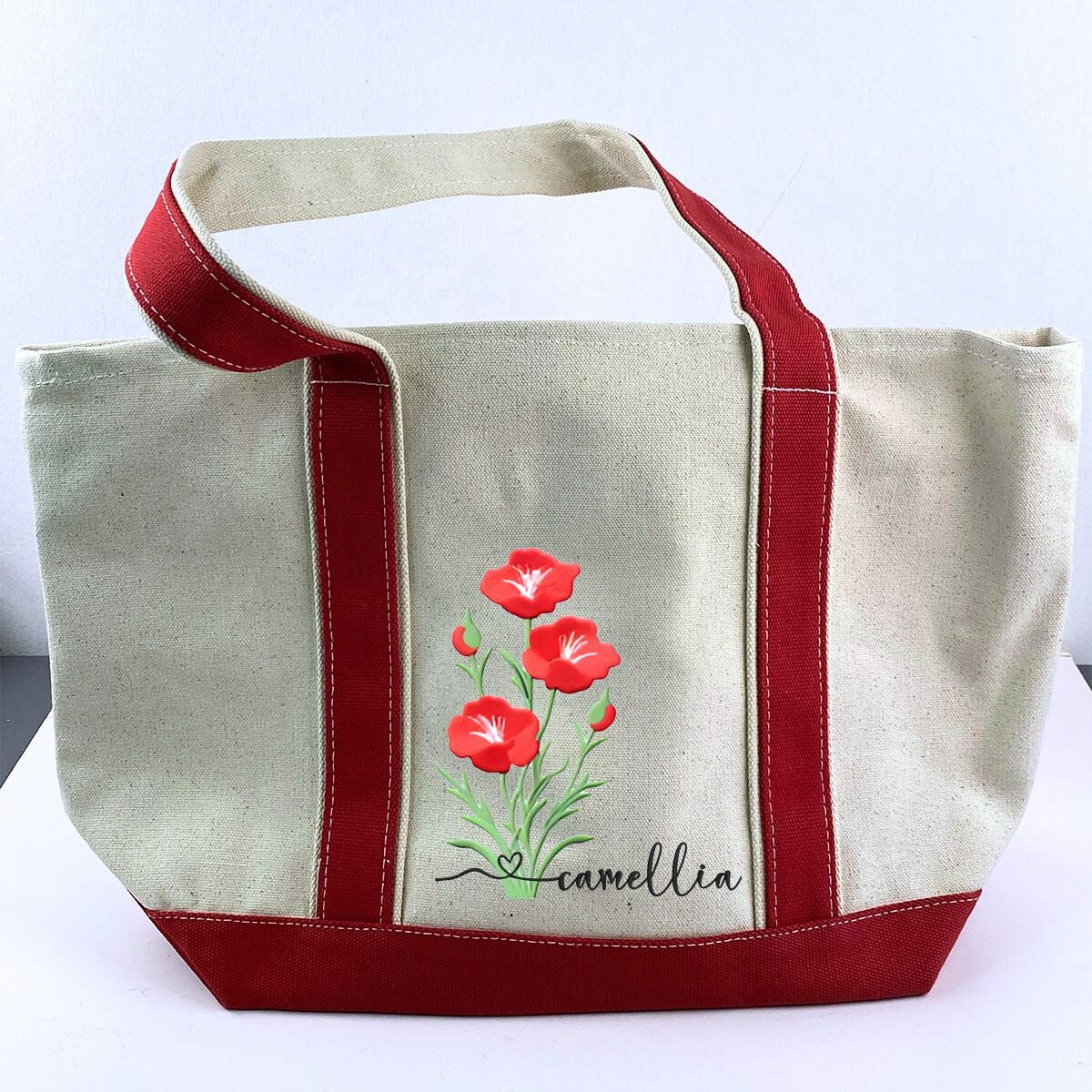 Personalized Birth Month Flower Tote Bag - Celebrate Her Unique Style