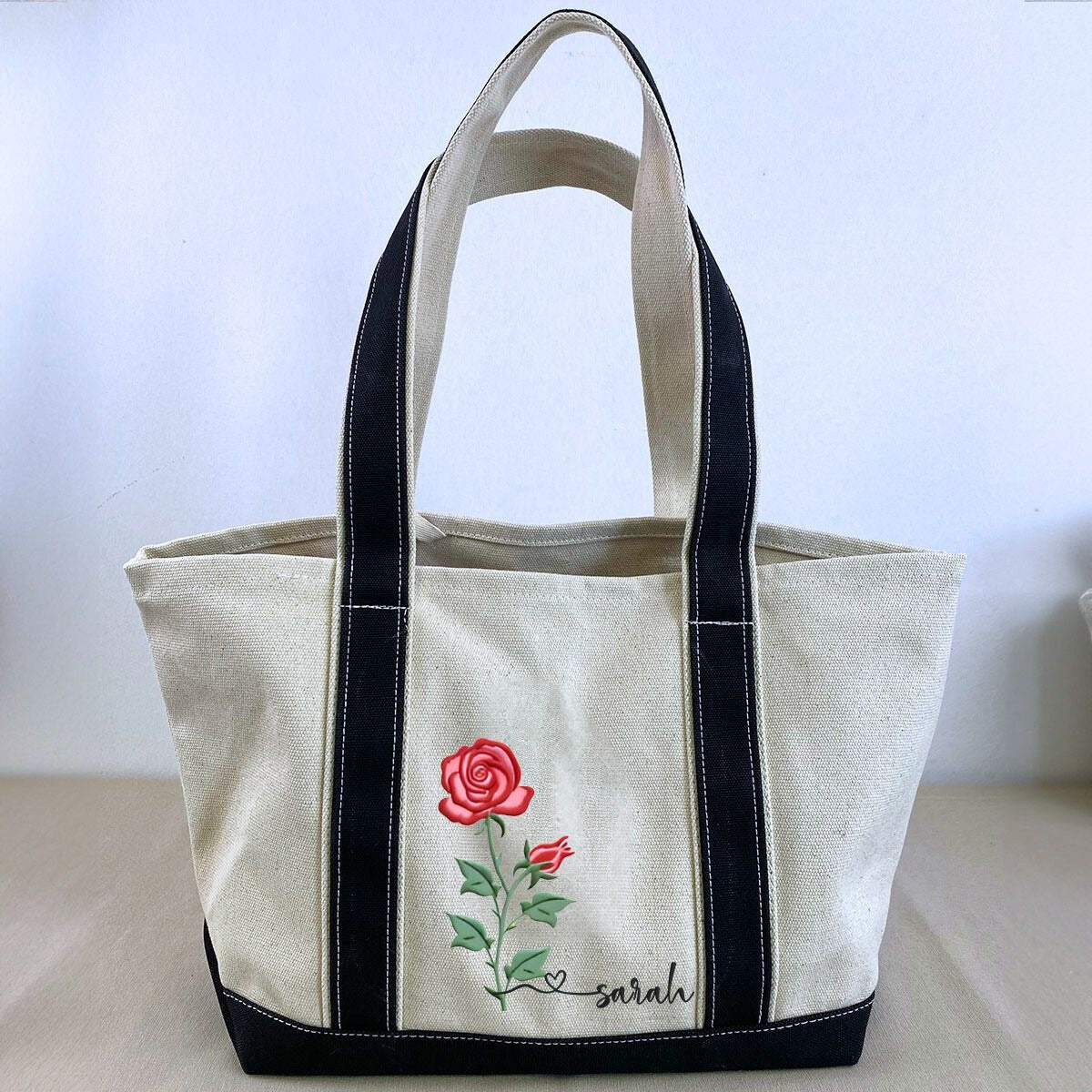Personalized Birth Month Flower Tote Bag - Celebrate Her Unique Style