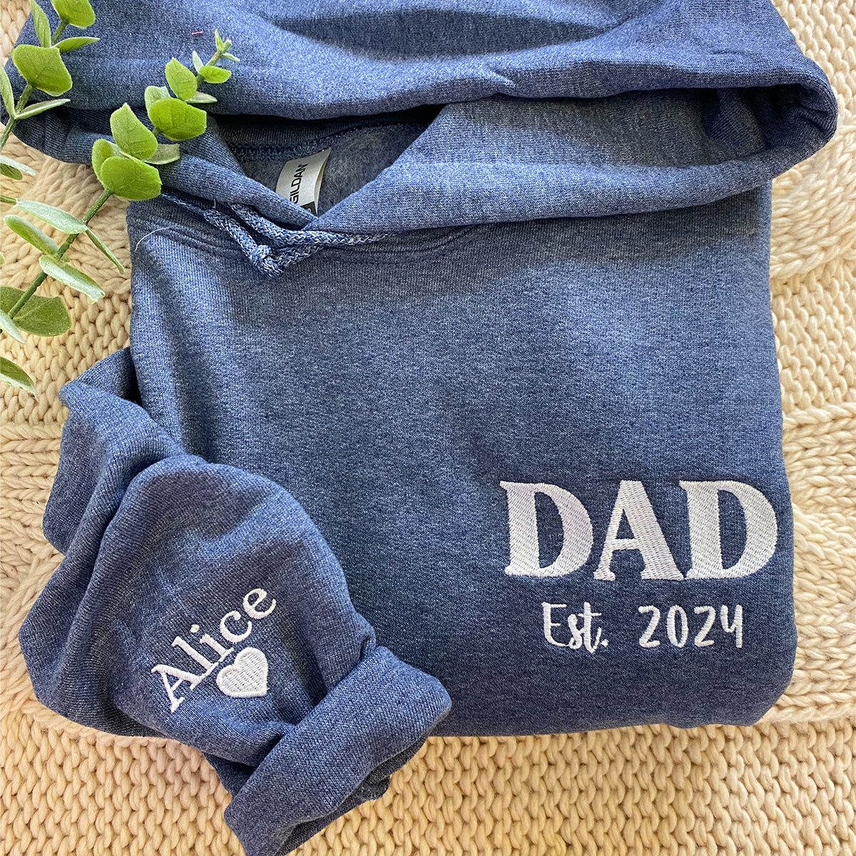 Personalized Dad Est Embroidered Sweatshirt