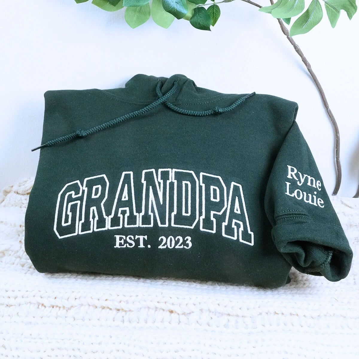 Personalized Daddy EST Hoodie with Childs Name | Dad 2024 Crewneck