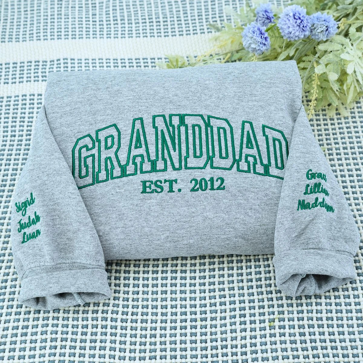 Personalized Daddy EST Hoodie with Childs Name | Dad 2024 Crewneck
