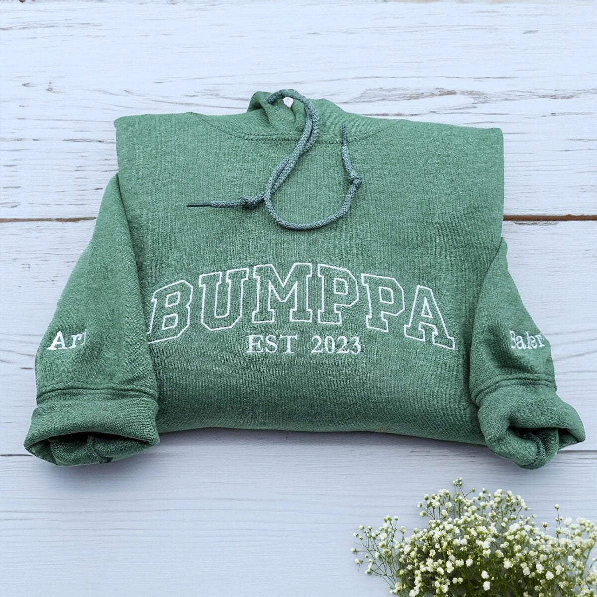 Personalized Daddy EST Hoodie with Childs Name | Dad 2024 Crewneck