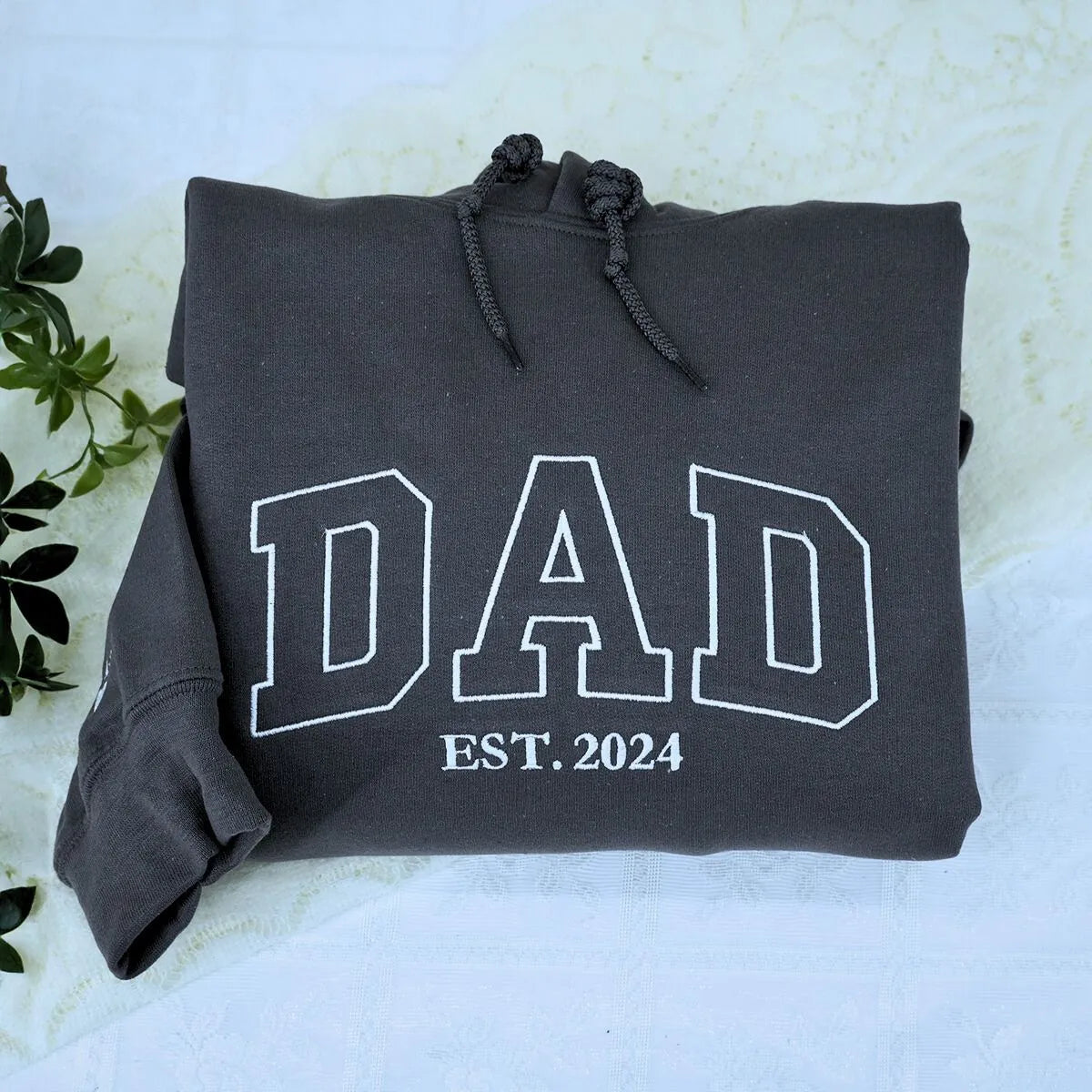 Dad EST Year Embroidered Name Sweatshirt