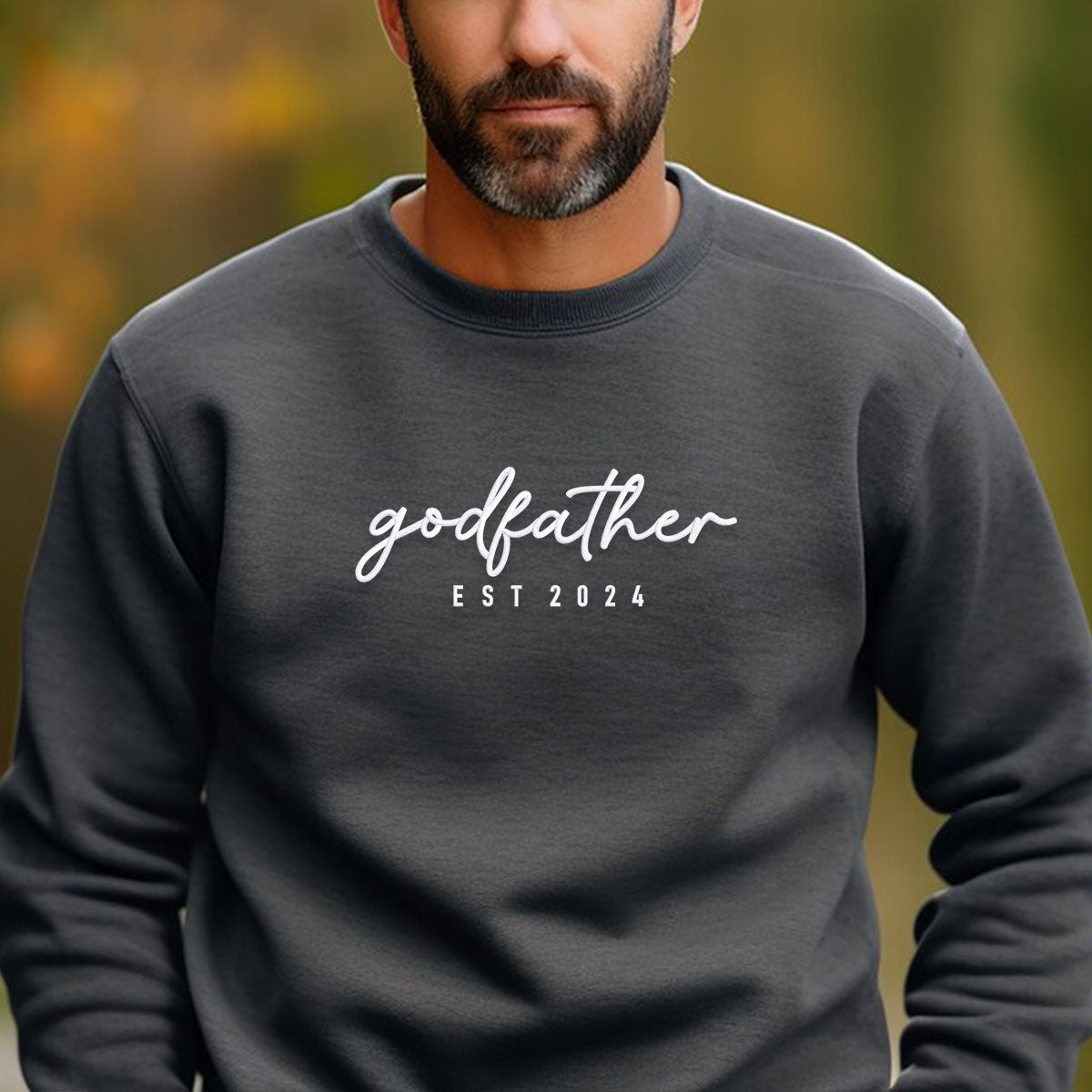 Personalized Godfather EST Sweatshirt with Childs Name | Dad Tribute 2024 Crewneck