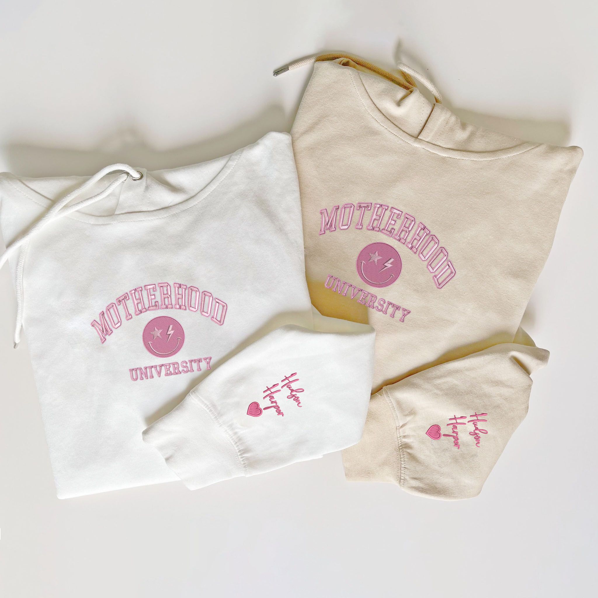Motherhood University Icon Embroidered Custom Hoodie