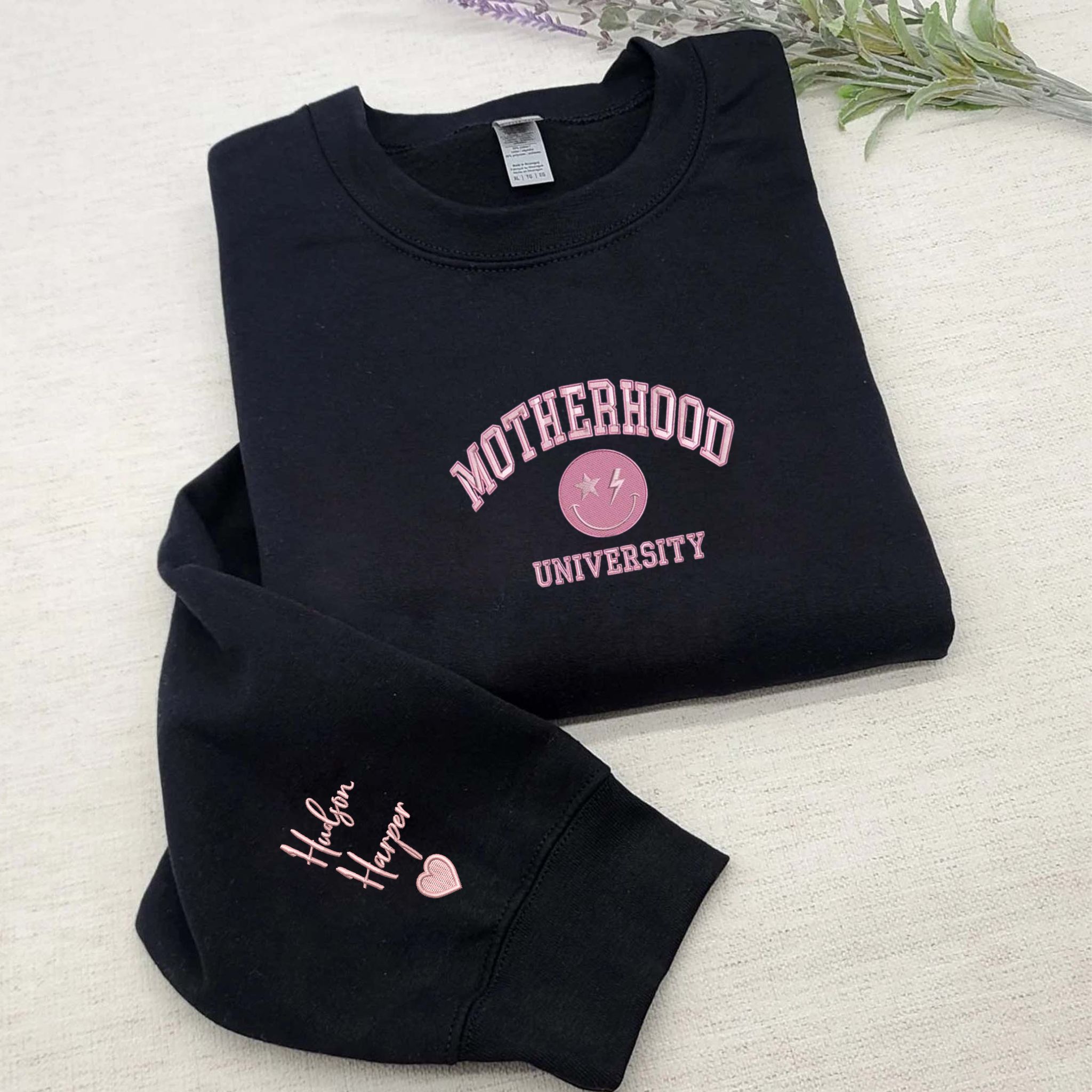 Personalized Motherhood University Sweatshirt | Custom Icon Crewneck