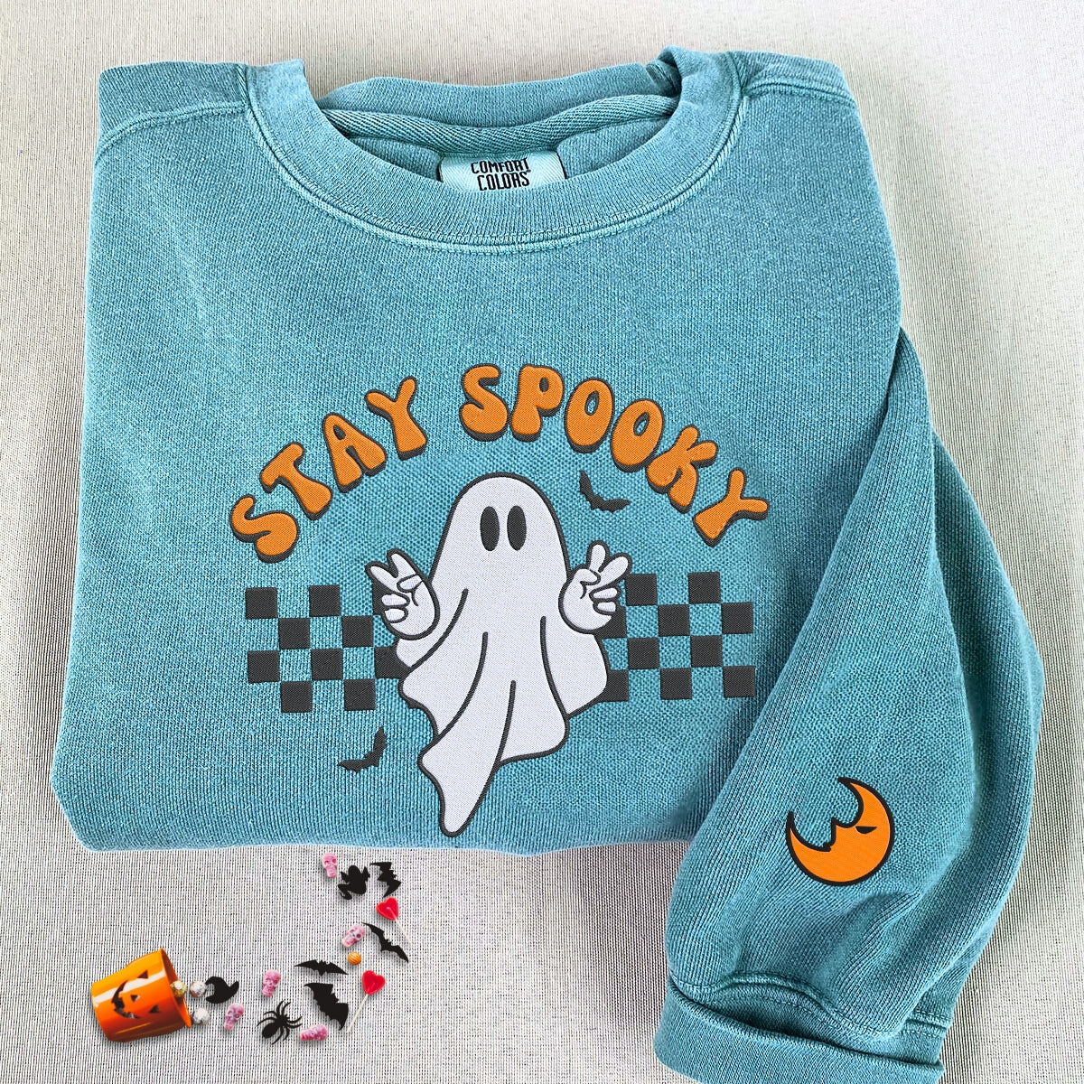 Embroidered Spooky Halloween Sweatshirt for Festive Fall Fun