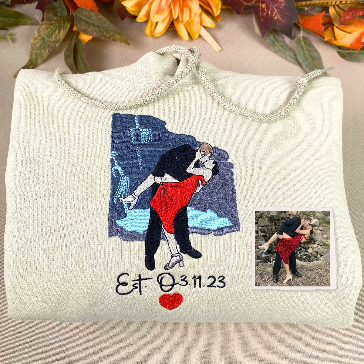 Personalized Embroidered Playlist Hoodie - Custom Song Photo Design
