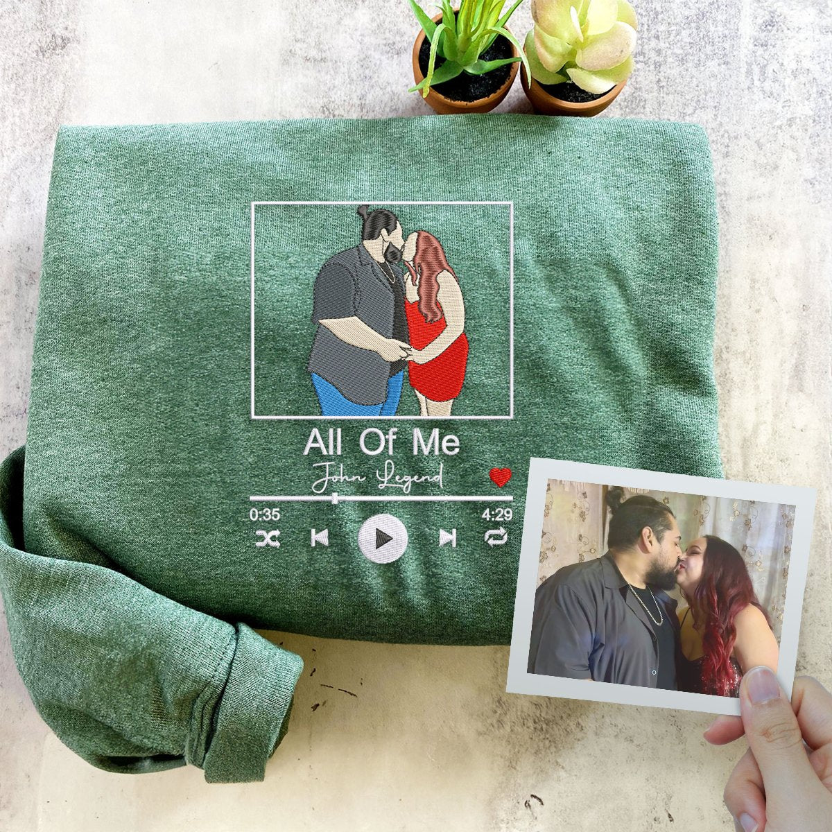 Personalized Embroidered Playlist Hoodie - Custom Song Photo Design