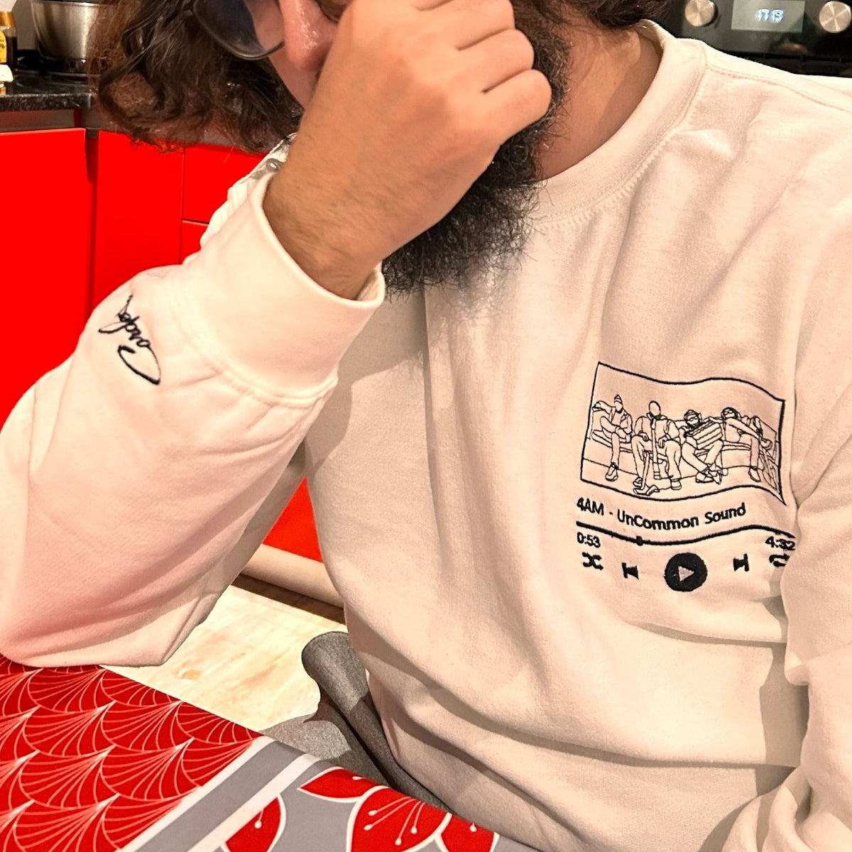 Personalized Embroidered Playlist Hoodie - Custom Song Photo Design