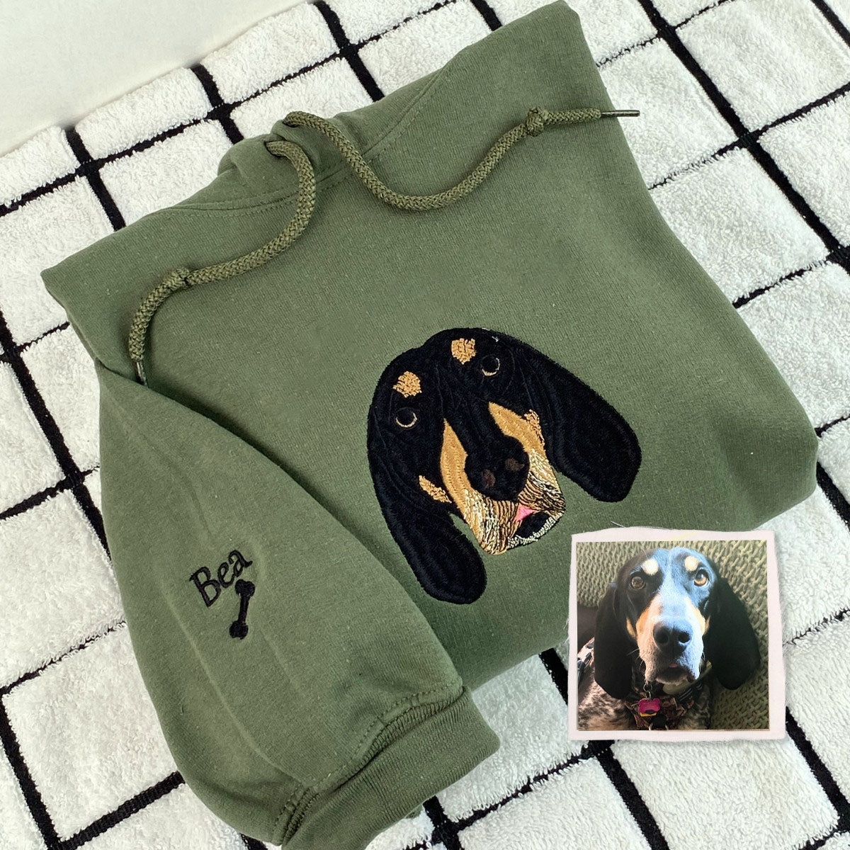 Personalized Pet Portrait Embroidered Sweatshirt for Dog Lovers