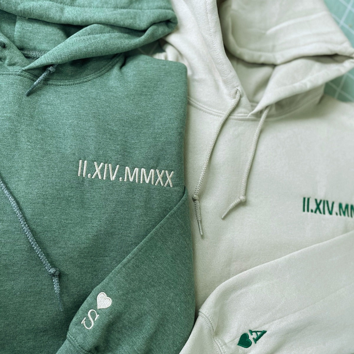 Custom Embroidered Roman Numeral Unisex Sweatshirt for Couples