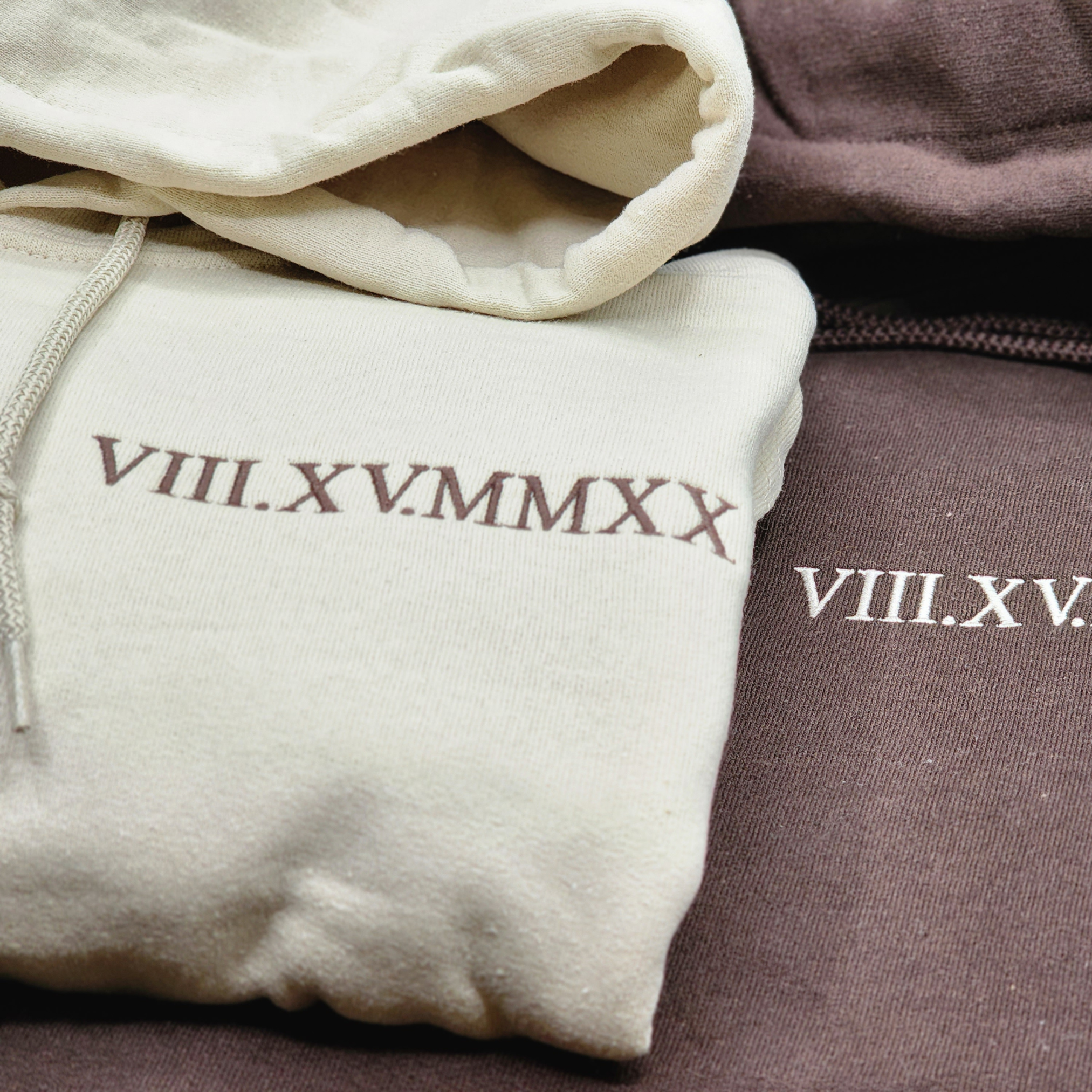Custom Embroidered Roman Numeral Unisex Sweatshirt for Couples