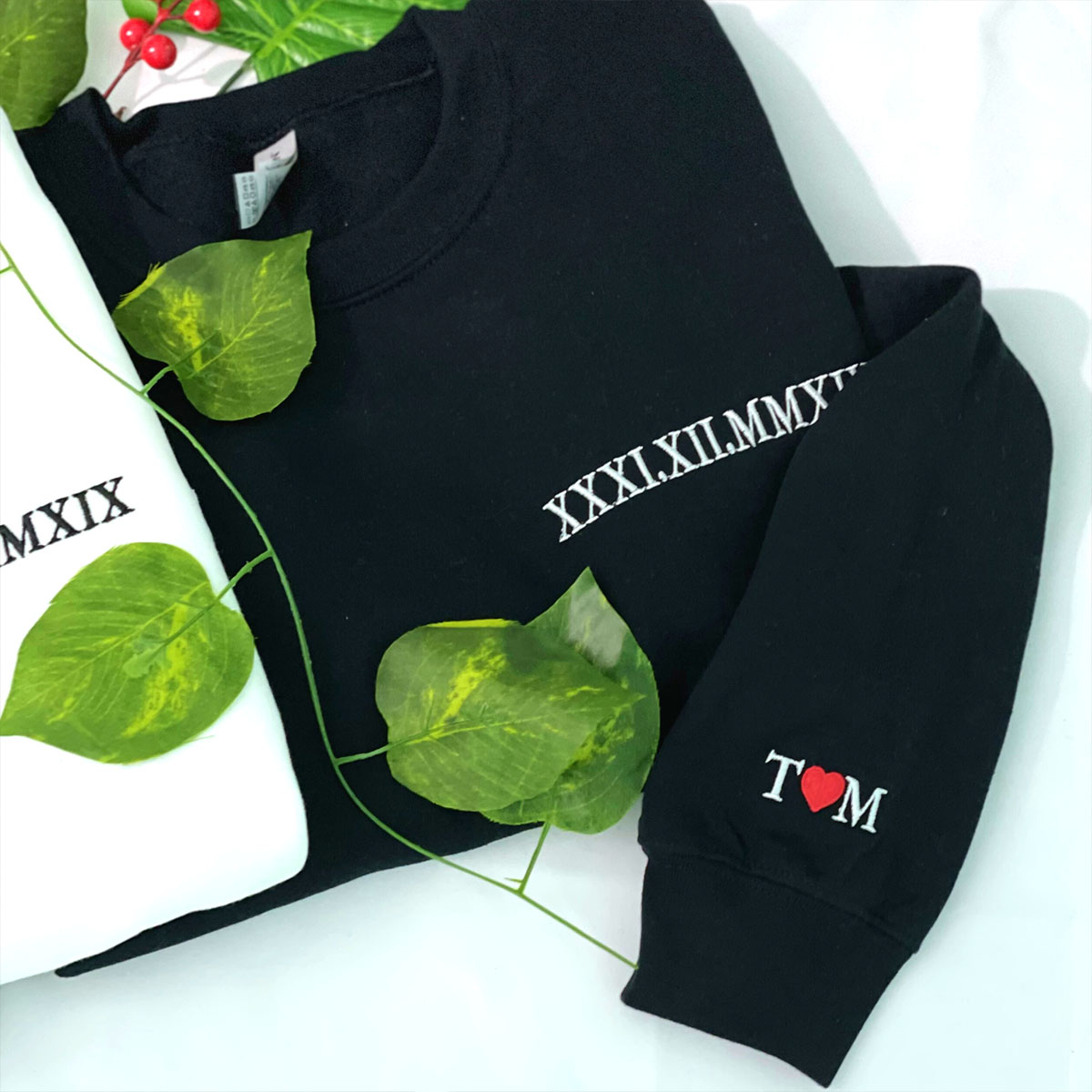 Personalized Roman Numeral Date Embroidered Sweatshirt