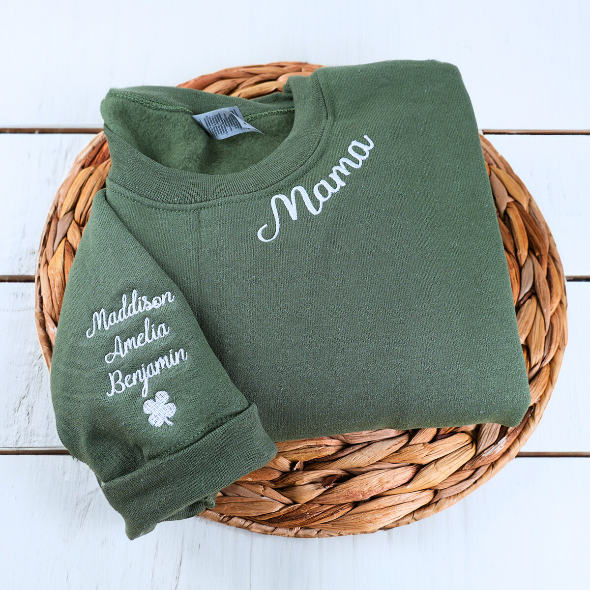 Personalized Mama Embroidered KidsNames Sweatshirt Hoodie
