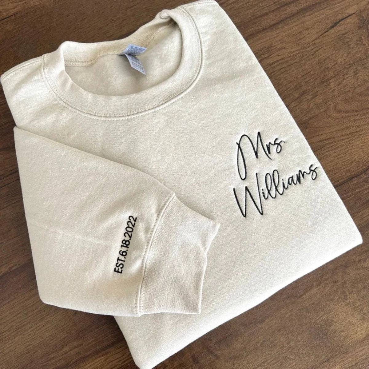 Future Mrs Embroidered Hoodie with Personalized Details - Comfort Promise