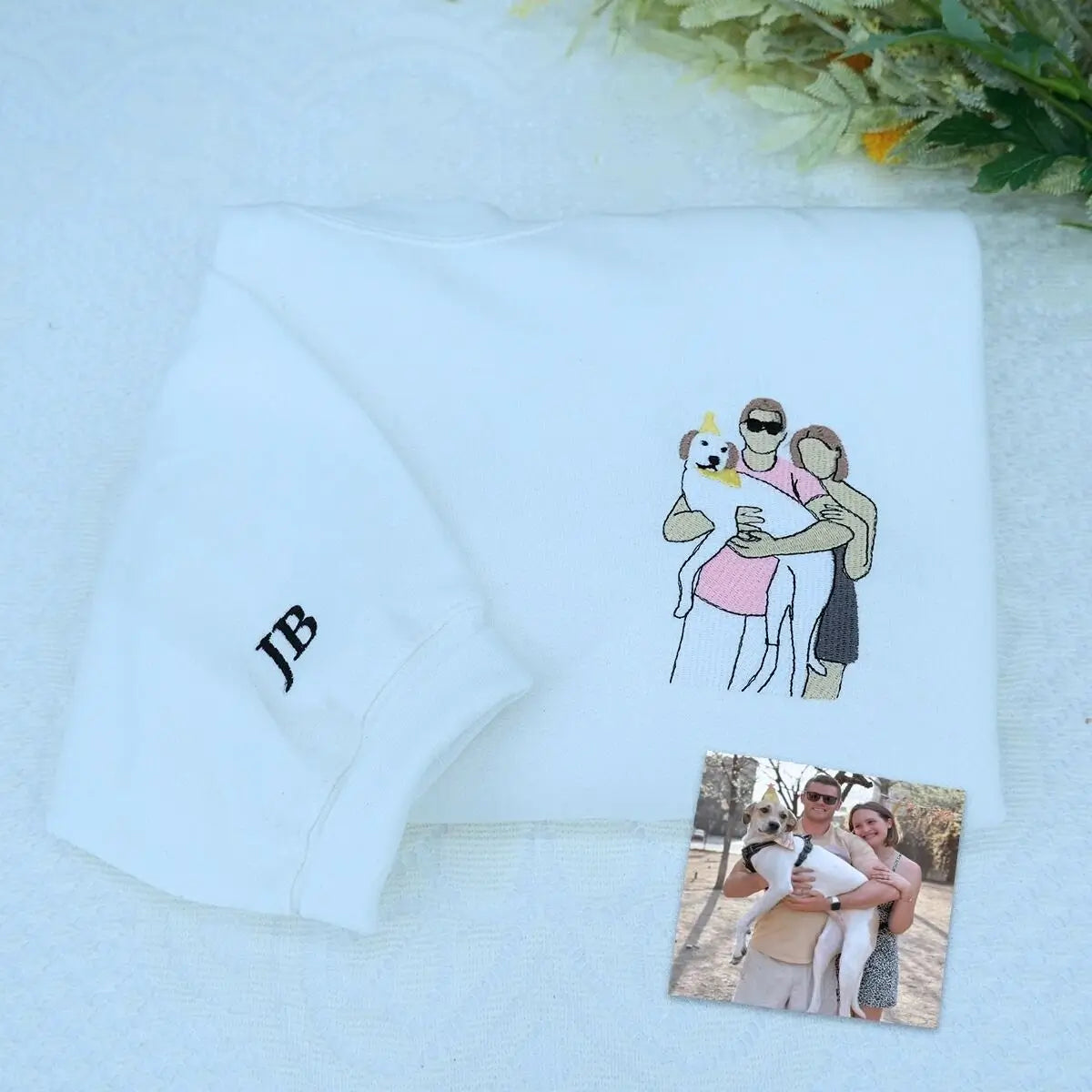 Custom Embroidered Family Portrait Hoodie - Personalized Keepsake