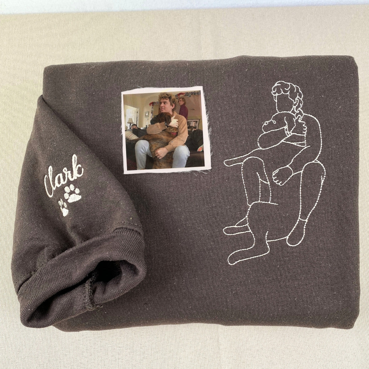 Personalized Pet Portrait Embroidered Sweatshirt Hoodie